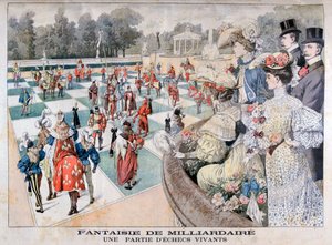 Fantasie eines Milliardärs: Ein menschliches Schachspiel, 1904 von Unbekannt