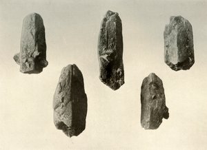 Feldspatkristalle vom Gipfel des Mount Erebus in natürlicher Größe, 1909