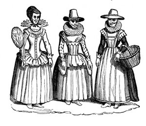 Weibliche Tracht, 17. Jahrhundert, 1910 von Unbekannt