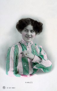 Verlobte, Vintage französische Postkarte, ca. 1900