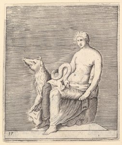 Figur mit Schwein und Schlange, veröffentlicht ca. 1599-1622 von Unbekannt