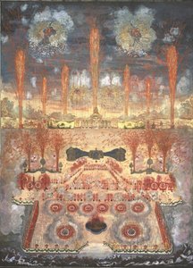 Feuerwerk und Beleuchtung am 16. Juni 1744 in Moskau, Mitte des 18. Jahrhunderts von Unbekannt