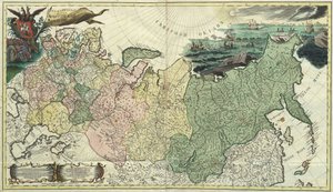 Erste Generalkarte des Russischen Reiches, 1745 von Unbekannt