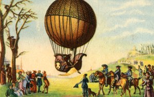 Erster bemannter Aufstieg eines Wasserstoffballons, Paris, Frankreich, 1. Dezember 1783, 1932
