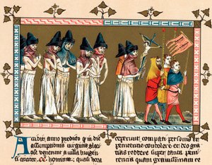 Geißler in der niederländischen Stadt Tournai Doornik, 1349 von Unbekannt