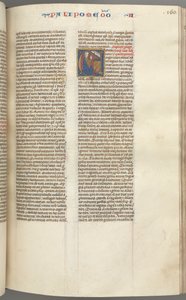 Fol. 160r, Chroniken II, historiierte Initiale C, Salomo kniet vor einem Altar und betet, ca. 127 von Unbekannt