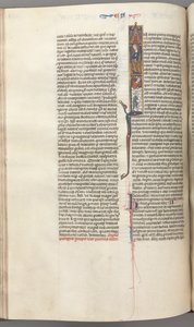 Fol. 174v, Esra, historiierte Initiale I, Kyros leitet den Bau des Tempels, ca. 1275-1300