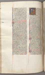 Fol. 227v, Psalm 80, historiierte Initiale E, David schlägt ein Glockenspiel der Höllen, um 1275-1300 von Unbekannt