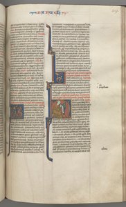 Fol. 317r, Baruch, historiierte Initiale H, Baruch sitzt an einem Schreibtisch und schreibt auf eine Schriftrolle von Unbekannt