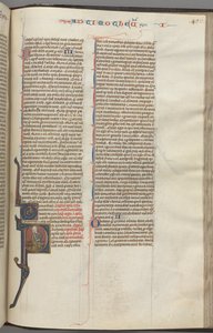 Fol. 456r, Timotheus I., historisierte Initiale P, Paulus sitzend, ca. 1275-1300 von Unbekannt