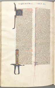 Fol. 476v, Jakobus, historisierte Initiale I, Jakobus mit einer Schriftrolle, ca. 1275-1300 von Unbekannt