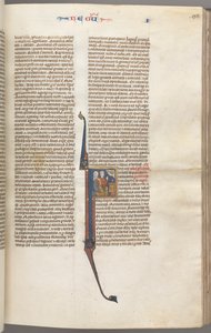 Fol. 98r, Könige I, historiierte Initiale F, Elkanah und Hannah knien vor einem Altar..., ca. 1275-13 von Unbekannt