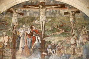 Abtei Fontevraud, Kapitelsaal: Auferstehung gemalt von Thomas Pot um 1563, Fontevraud, Frankreich