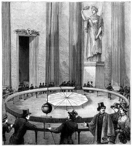 Foucault demonstriert mit seinem Pendel die Erdrotation, Paris (1851 1887)