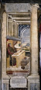 Francesco Petrarca in seinem Arbeitszimmer