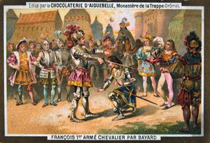 Francois I. ernennt Ritter bei Bayard, 1515, 19. Jahrhundert von Unbekannt