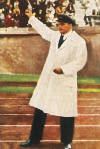 Franz Miller feuert Startpistole, 1928