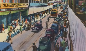 Frederick Street, Port of Spain, Trinidad, B.W.I., ca. 1940er