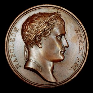 Französische Bronzemedaille mit Büste von Napoleon