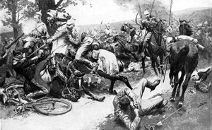 Französische Kavallerie greift deutsche Truppen an, Erster Weltkrieg, 1914 von Unbekannt