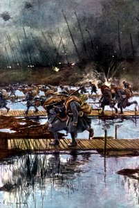 Französisches 1. Infanteriekorps überquert den Yser-Kanal, Erster Weltkrieg, 4:45 Uhr, 31. Juli 1917