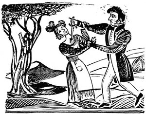 Französischer populärer Holzschnitt zur Darstellung von Morden, ca. 1840 1964 von Unbekannt