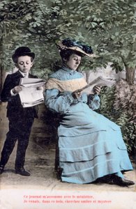Französische romantische Postkarte, ca. 1900 von Unbekannt