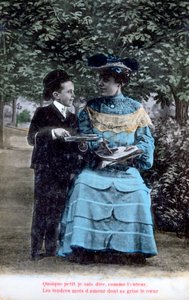Französische romantische Postkarte, ca. 1900 von Unbekannt