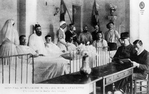 Französische Verwundete, Hilfskrankenhaus, Paris, Frankreich, Erster Weltkrieg, 1914-1918