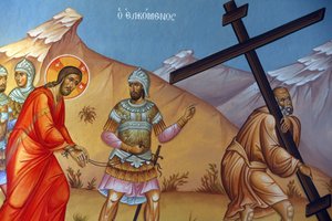 Fresko in der Heilig-Kreuz-Kirche, Pedoulas. Passion Christi, 20150510, Pedoulas, Zypern