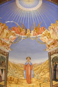 Fresko in der Kirche der Heimsuchung in Ein Kerem, Israel