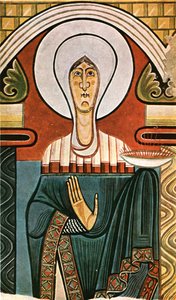 Fresko in der Kirche Sant Climent de Tahüll, Katalonien, Spanien, 1928 von Unbekannt