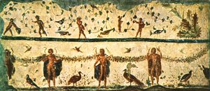 Fries im Speisesaal Triclinium des Hauses von Pammachius, Rom, Italien, 1928 von Unbekannt