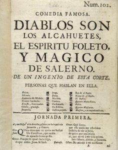 Frontispiz von "Diablos son los alcahuetes, el espiritu foleto, y magico de Salerno" von Unbekannt