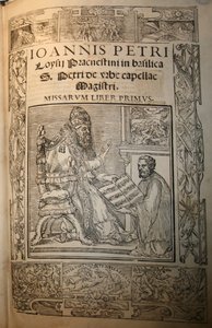 Frontispiz des Missarum Liber primus von Giovanni Pierluigi da Palestrina und Papst J von Unbekannt
