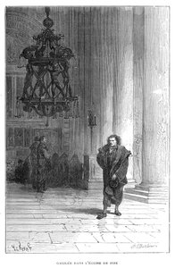 Galileo beobachtet das Schwingen des Kronleuchters in der Kathedrale von Pisa, um 1584 von Unbekannt