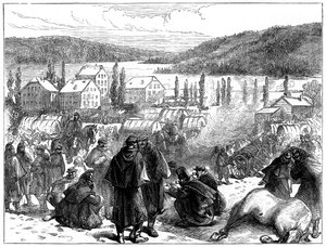 General Bourbakis besiegte französische Armee in der Schweiz, Februar 1871