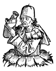 Gentile da Foligno, italienischer Arzt des 14. Jahrhunderts, untersucht eine Urinprobe, 1493