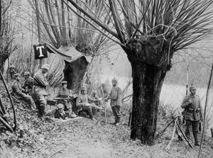 Deutsche Feldtelefonstation, Aisne, Frankreich, Erster Weltkrieg, 1915