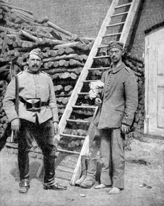 Deutscher Kriegsgefangener und ein Wachmann, Erster Weltkrieg von Unbekannt