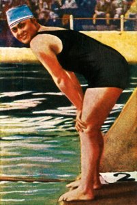 Deutsche Schwimmerin Hilde Schrader, 1928