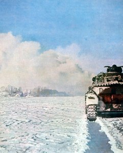 Deutscher Panzerkampf im Schnee, Russland, Januar 1943
