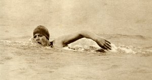Gertrude Ederle, erste Frau, die den Ärmelkanal durchschwamm, 1926, 1935 von Unbekannt