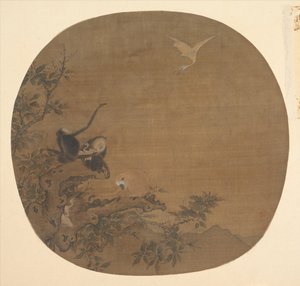 Gibbons, die ein Reihernest plündern