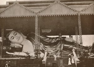 Gigantische liegende Buddha-Figur, Pegu, 1900
