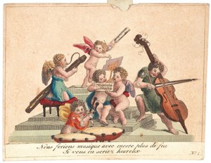 Grußkarte Ein Engelorchester, nach 1815 von Unbekannt
