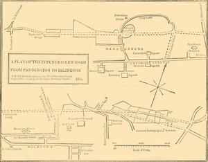 Grundriss der neuen Straße von Islington zur Edgware Road von Unbekannt