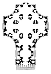 Grundriss der St. Pauls Kathedrale, London, zweites Design, 17. Jahrhundert, 1882