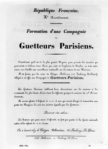 Guetteurs Parisiens, aus französischen politischen Plakaten der Pariser Kommune, Mai 1871