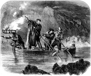Giuseppe Garibaldi beim Fischen in der Nacht vor Caprera, 1860-61 von Unbekannt